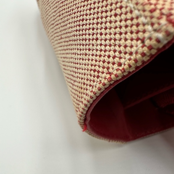 Authentic Prada Red & Beige Canvas Handbag - Picture 11 of 17